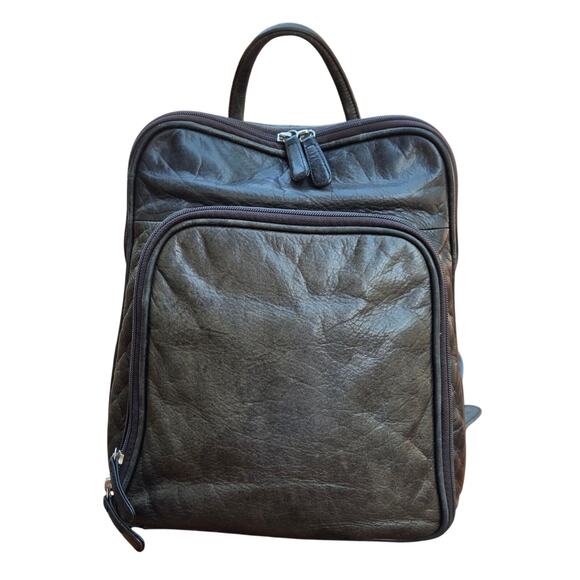 Osgoode Marley RFID Organizer Leather Backpack Storm Gray $310 Retail - Picture 6 of 9